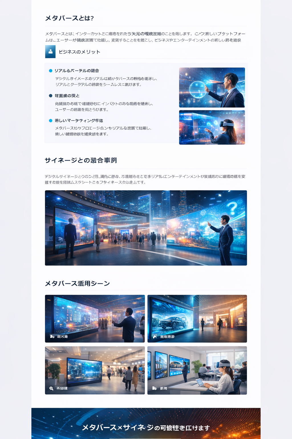 メタバースとデジタルサイネージのイメージ